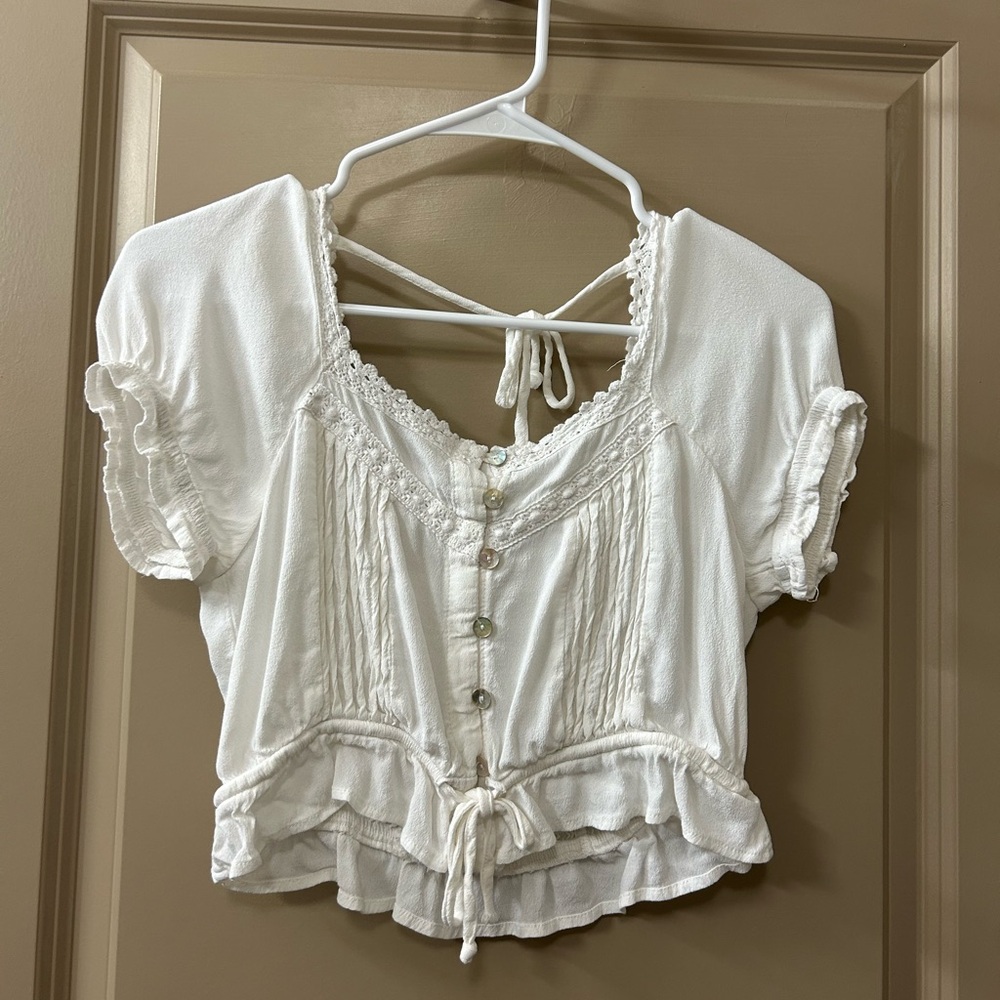 OLIVACEOUS white blouse from boutique